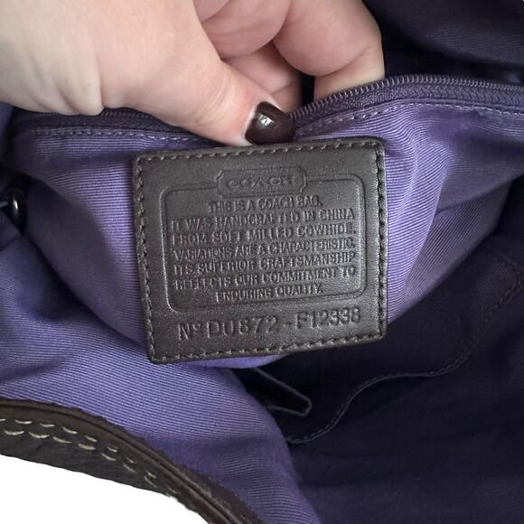 COACH Pebbled Leather Vintage Shoulder Flap Bag Brown - Picture 8 of 8